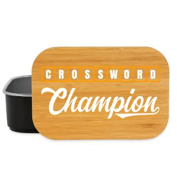 Crossword Champion Typography Design - Lunch Box - black - Front