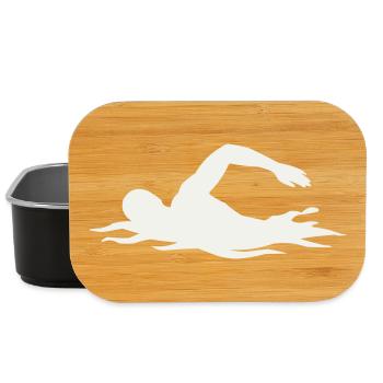 Swimmers silhouette in the water - Lunch Box - black - Front