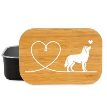 Schlittenhund Silhouette eines Huskys - Lunch Box - Schwarz - Vorne
