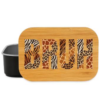 Mec qui dit design de safari à imprimé animal sauvage - Boîte à goûter - noir - Devant
