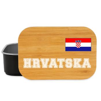 Kroatien Trikot Look – HRVATSKA mit Fahne Flagge - Lunch Box - Schwarz - Vorne