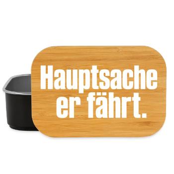 Hauptsache er fährt Spruch Auto Tuning Humor - Lunch Box - Schwarz - Vorne