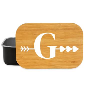 Letter g arrow heart - Lunch Box - black - Front