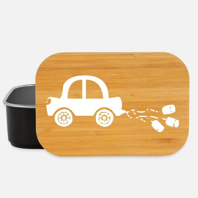 Auto mit Dosen zur Hochzeit - Lunch Box - Schwarz