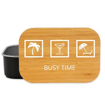 Busy time - holidays - Lunch Box - black - Front