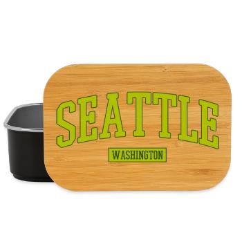 Seattle Washington Lettering - Lunch Box - black - Front