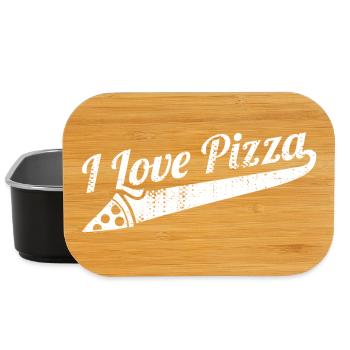 Ich liebe Pizza - Lunch Box - Schwarz - Vorne