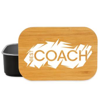 Best Coach Logo Coach Team Team Club - Lunch Box - black - Front