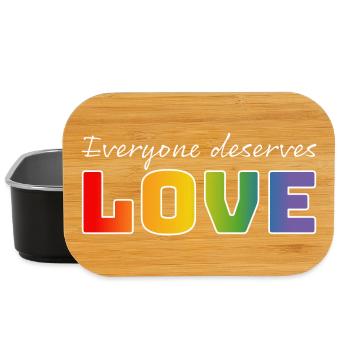 T-shirt gay LGBT : tout le monde mérite de l’amour - Boîte à goûter - noir - Devant