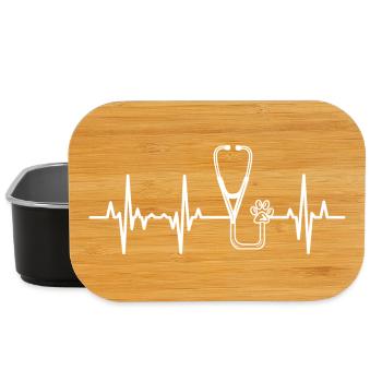 Stethoscope Heartbeat - Lunch Box - black - Front