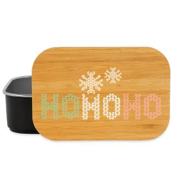 Hohoho neige cristal pixel hiver Noël - Boîte à goûter - noir - Devant