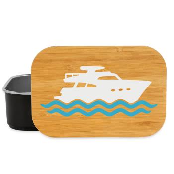 Yacht Silhouette Motorboot - Lunch Box - Schwarz - Vorne