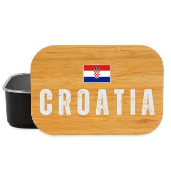 Croatian flag, I love Croatia - Lunch Box - black - Front