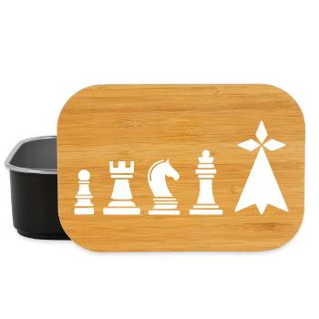 Brittany Chess – Breton Symbol Hermine & Game - Lunch Box - black - Front
