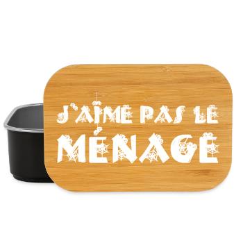 J'AIME PAS LE MÉNAGE !  - Boîte à goûter - noir - Devant