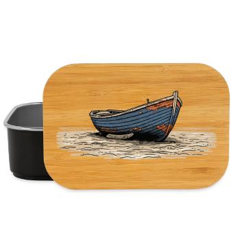 Verwittertes Segelboot an der Küste - Lunch Box - Schwarz - Vorne