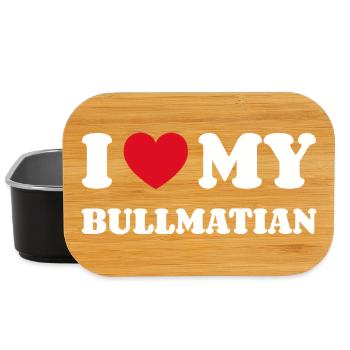 J’aime mon propriétaire de chien Bullmatian - Boîte à goûter - noir - Devant