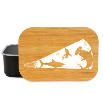 Shark Silhouette Megaphone - Lunch Box - black - Front