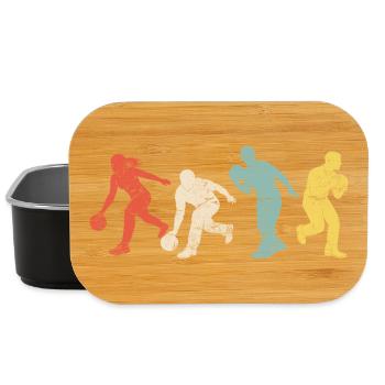 Silhouettes dynamiques de bowling en couleurs - Boîte à goûter - noir - Devant