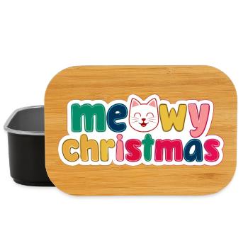 Cat Christmas - Meowy Christmas - Lunch Box - black - Front
