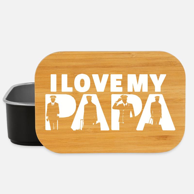 J’aime mon papa pilote aviation paternité pilote papa - Boîte à goûter - noir