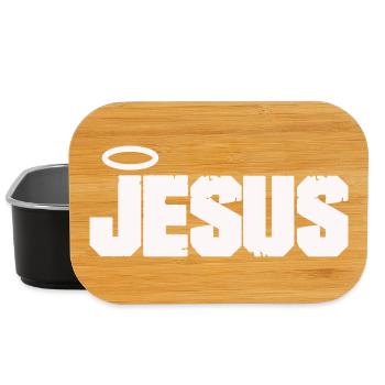 Jesus lettering with halo - Lunch Box - black - Front