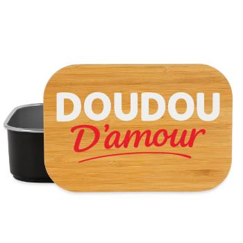 Doudou d’amour message affectueux idée cadeau coup - Boîte à goûter - noir - Devant
