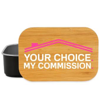 My commission Funny Realtor Real Estate Agent - Lunch Box - black - Front
