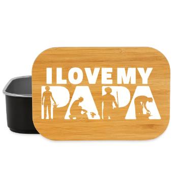 I Love My Papa Gardening Allotment Silhouette - Lunch Box - black - Front