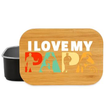 I Love My Papa Mechanic Design - Lunch Box - black - Front