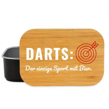 Darts der einzige Sport mit Bier - Lustiges Dartsp - Lunch Box - Schwarz - Vorne