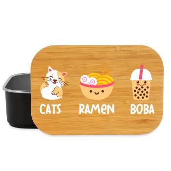 T-shirt Cat Ramyun Boba Collage - Boîte à goûter - noir - Devant