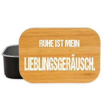 Ruhe ist mein Lieblingsgeräusch Lustiger Spruch - Lunch Box - Schwarz - Vorne