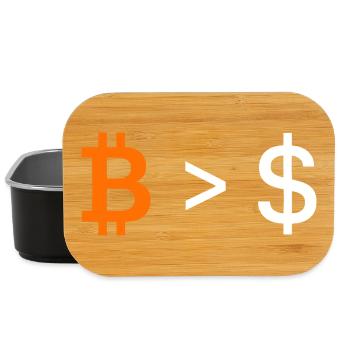 Bitcoin Bigger Than Money Typography - Lunch Box - black - Front