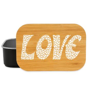 Amour - amour - Typographie - Cadeaux de la Saint-Valentin - Boîte à goûter - noir - Devant