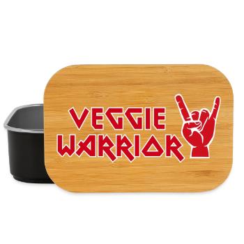 Veggie Warrior vegan métal rock à la main cool disant - Boîte à goûter - noir - Devant