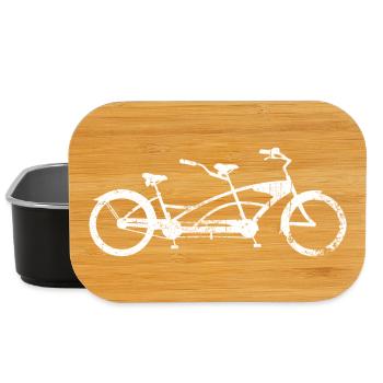 Twin Bicycle Silhouette - Lunch Box - black - Front