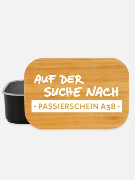 passierschein a38 - bürokratie - Lunch Box - Schwarz