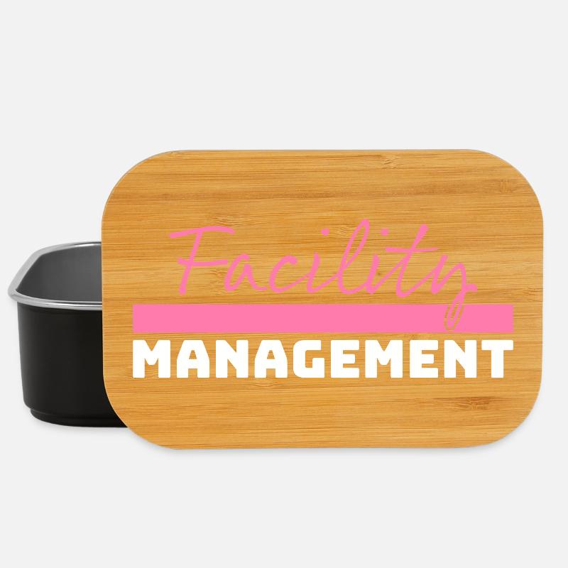 Tshirt Facility Management pink white - Lunch Box - black