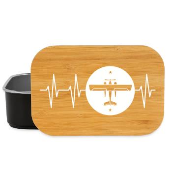 Herzschlag Fliegerei Emblem Logo Flugzeug Flug - Lunch Box - Schwarz - Vorne
