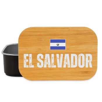Flag of El Salvador, I love El Salvador - Lunch Box - black - Front