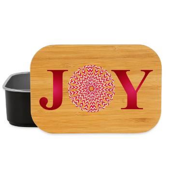JOY – Typographie de Noël avec des cannes de Noël - Boîte à goûter - noir - Devant