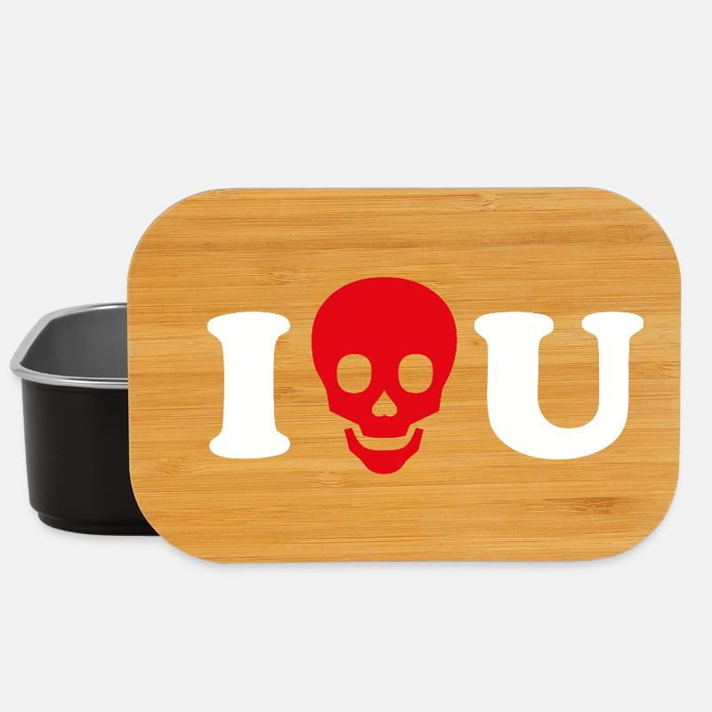 I love you / Totenkopf - Lunch Box - Schwarz