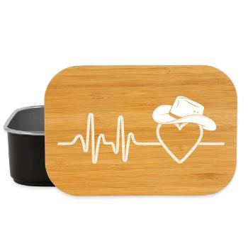 Heartbeat with Hat Silhouette - Lunch Box - black - Front