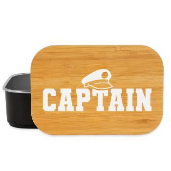 Captain Boating Sailor Sailing Nautical Boat - Lunch Box - black - Front