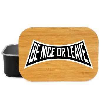 Be Nice Or Leave Funny Statement Attitude Saying - Lunch Box - black - Front