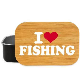 Ich liebe Angeln Emblem - Lunch Box - Schwarz - Vorne