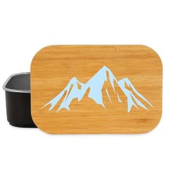 Silhouette de montagne en bleu ciel - Boîte à goûter - noir - Devant