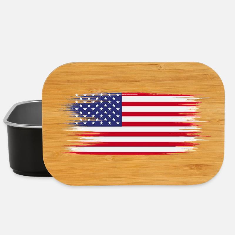 American Flag Brush - Lunch Box - black