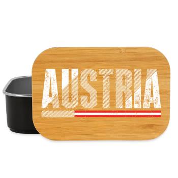 Austria Bold Distressed Flag - Lunch Box - black - Front